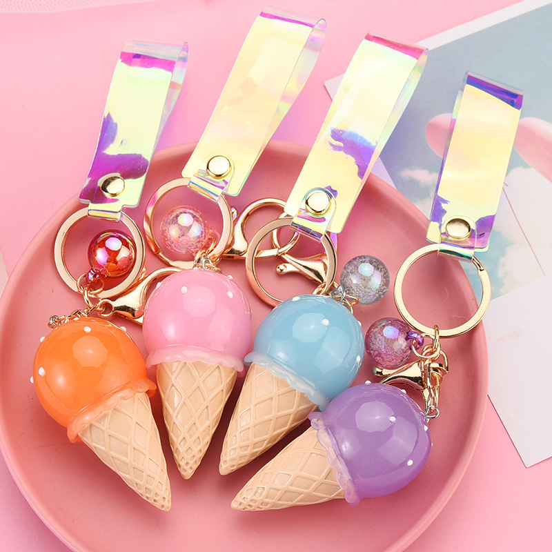 Resin Luminous Ice Cream Keychain Wholesale Nihaojewelry display picture 1