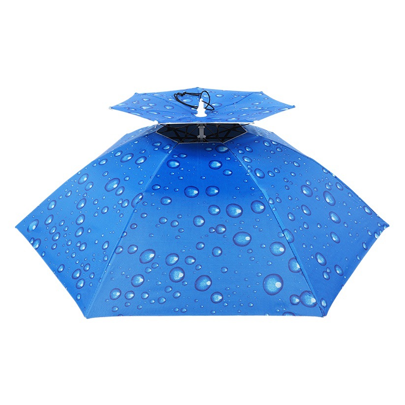 Cross-Border Wholesale Fishing Hat Umbrella for Children and Adults, Large Hat with Umbrella, Outdoor Folding Sun and Rain Umbrella for Men and Women
