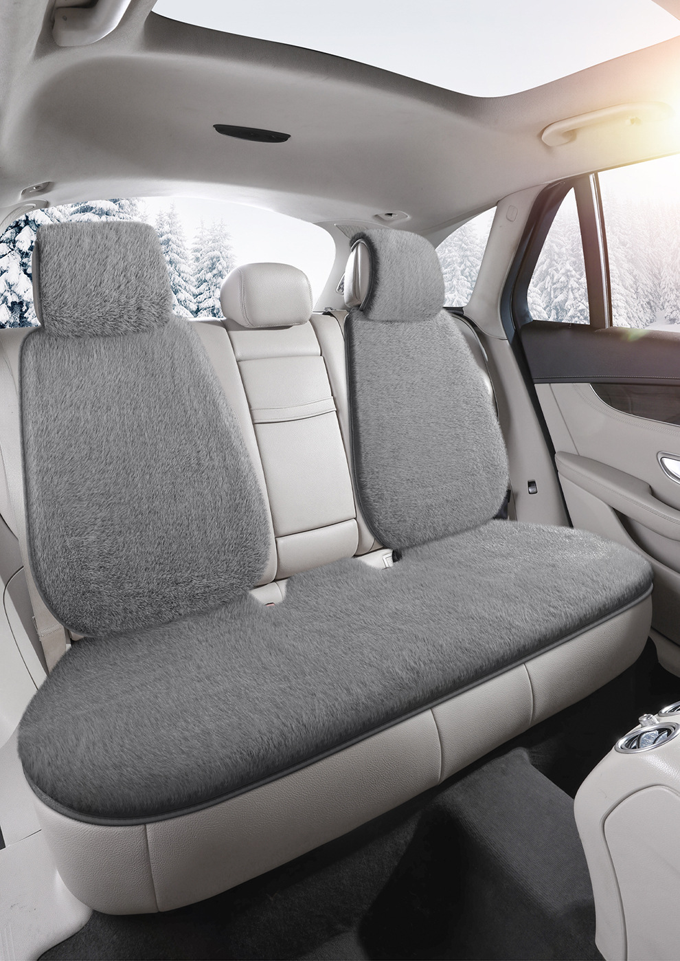 Winter Plush Car Seat Cushion Warm Car Decoration Universal Tie-Free Anti-Slip Seat Cushion Seat Cover Seat Cushion Fur Cushion