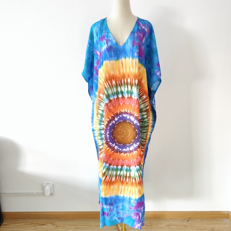 2022 nueva Europa y América blusa de playa impreso traje vacaciones vestido bikini camisa protección solar 5D196