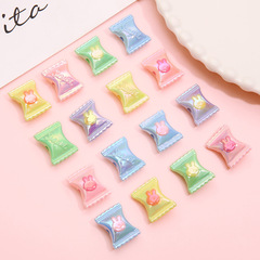 Acrylic Glitter Two-Tone Small Rabbit Candy Beads Handmade DIY Self-Made Bead Bracelet Necklace Accessory