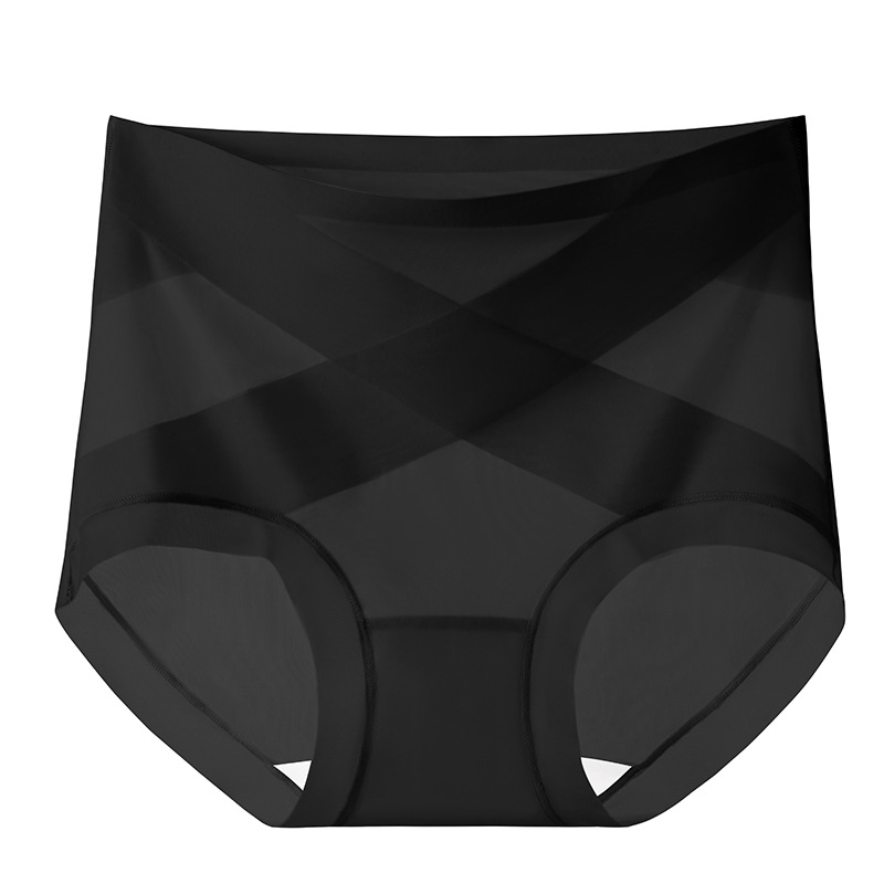 Ropa interior de abdomen sin costuras, entrepierna de algodón para mujer, entrepierna antibacteriana, forma de cadera, seda de hielo posparto, cintura alta, cadera, calzoncillos para mujer