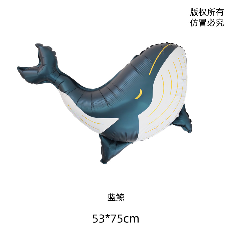 Nuevos globos de aluminio de animales marinos (tiburón, langosta, delfín, medusa), decoración para fiestas con tema submarino image 11