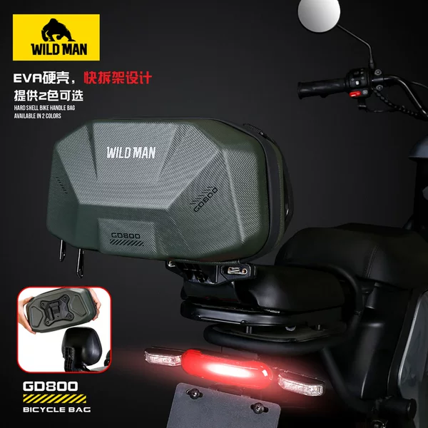 Wild Man Electric Bicycle Eva Hard-Shell Rear Seat Bag Electric Motorcycle Rack Backrest Bag Tail Bag