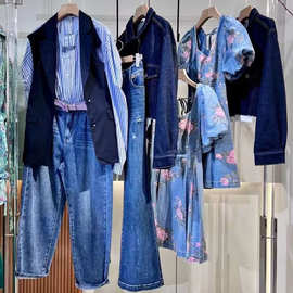 艾安琪24春装轻奢潮牌女装T恤毛衣外套品牌实体直播引流系列货源