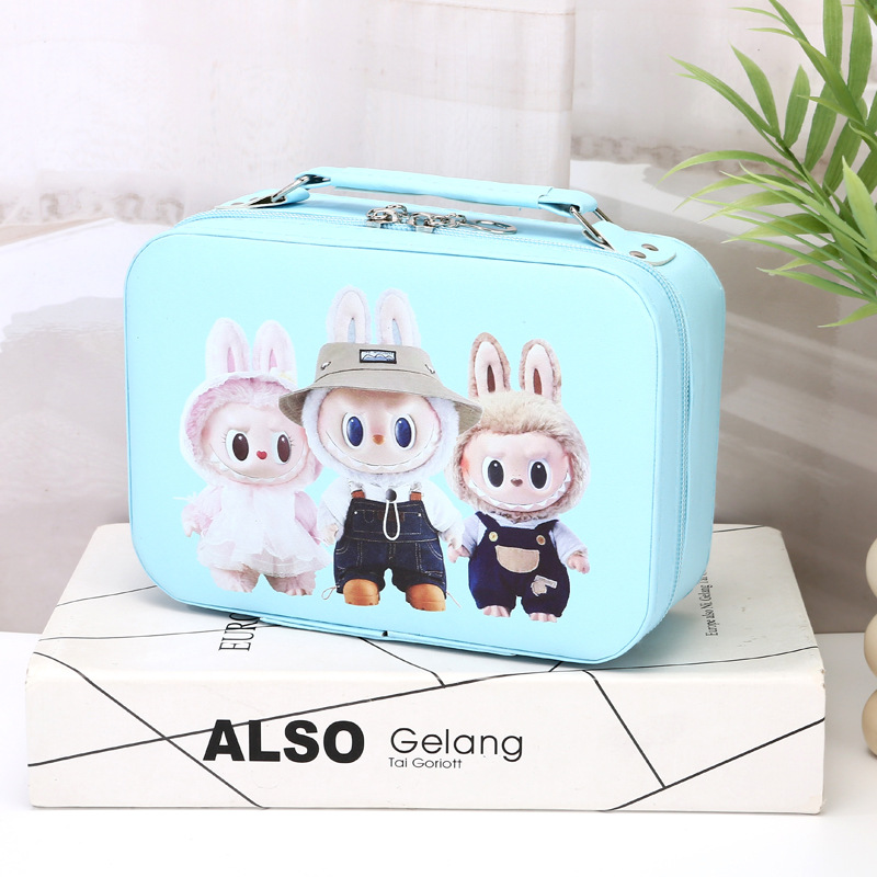 多機能ポータブル化粧品バッグ、ポータブル布化粧品ケース、子供用収納ハンドヘルド小型正方形バッグ、大容量
