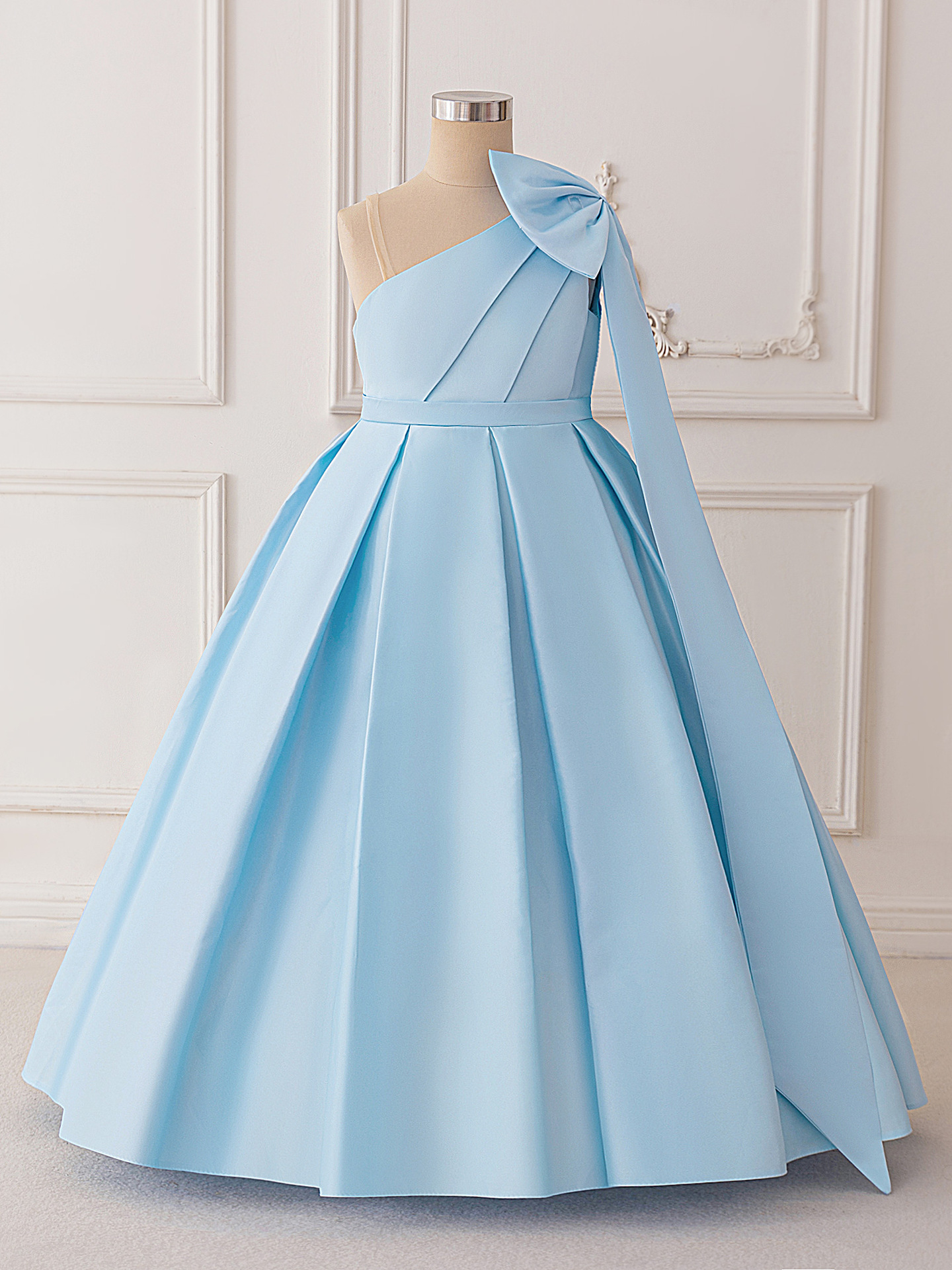 2025 vestido de verano de un año, hombros irregulares, vestido de princesa para niñas, fiesta de cumpleaños de niña de flores, falda tutú de estilo occidental