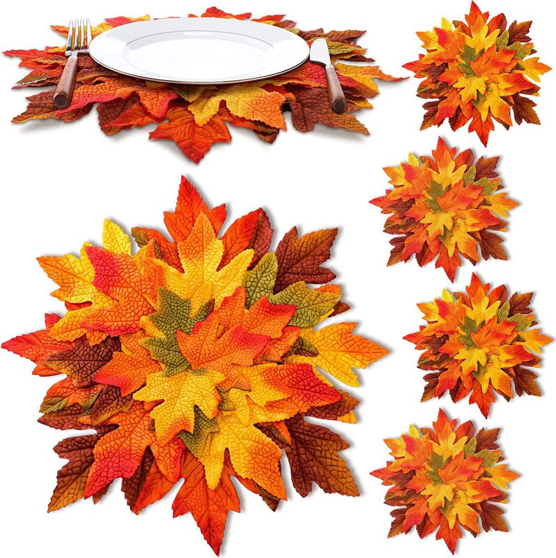 Simulated Maple Leaf Placemats for Thanksgiving Harvest Festival Decoration Simulated Maple Leaf Placemats Thanksgiving Table Mats Simulated Maple Leaf Placemats for Thanksgiving Harvest Festival Decoration Simulated Maple Leaf Placemats Thanksgiving Table Mats
