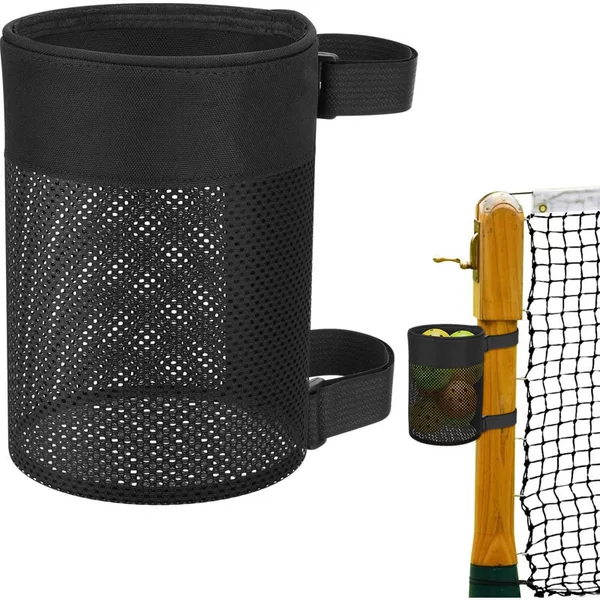 Tennis storage bag, nylon hanging bag for storing tennis balls, table tennis balls, badminton balls, pickleball balls, golf balls, black