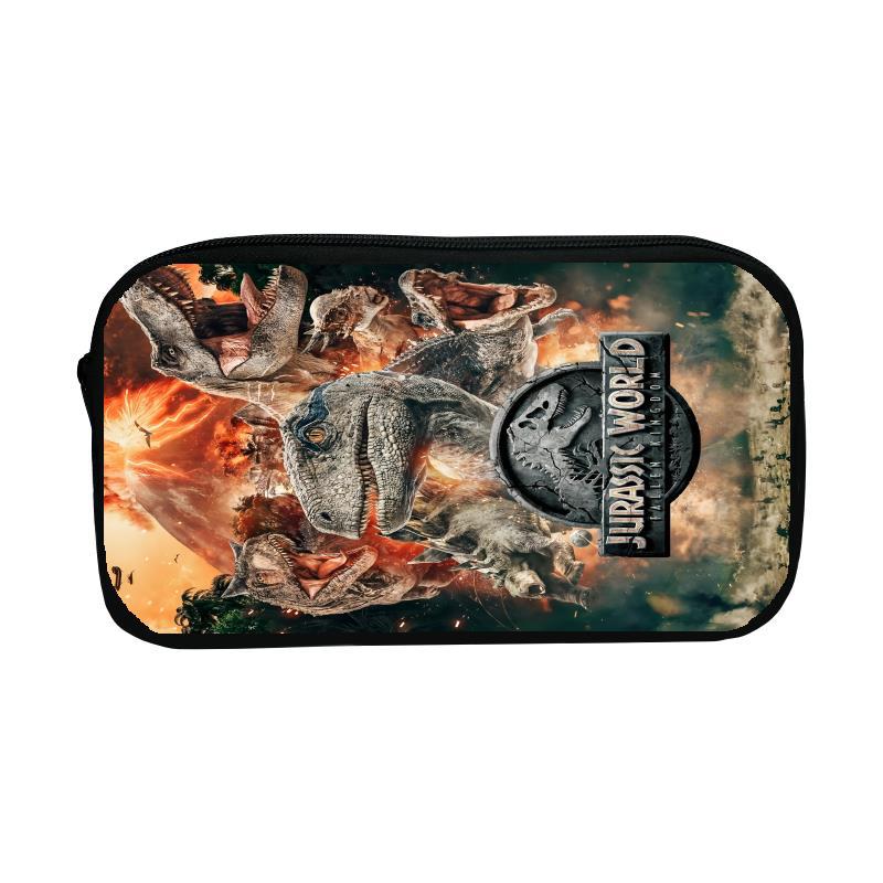 Estuche de Lápices de Gran Capacidad con Diseño de Dinosaurio Tiranosaurio Rex del Mundo Animal, Estuche de Lápices Personalizado DIY, Bolsa de Almacenamiento de Papelería