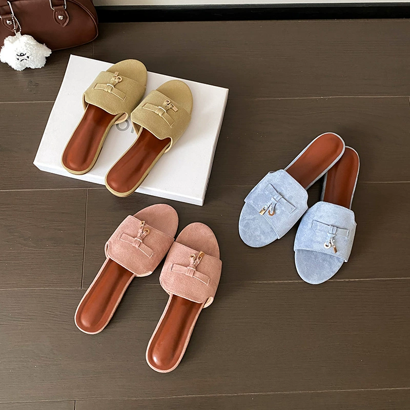 Женские сандалии на плоской подошве с открытым носком и подвеской в ​​виде кисточки Grape Mom French LP, женские сандалии на мягкой подошве