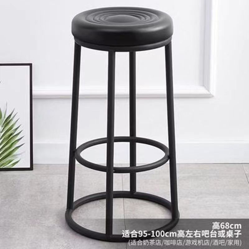 轻奢酒吧椅吧台凳奶茶店商用凳咖啡厅高脚凳前台手机店高凳字|undefined