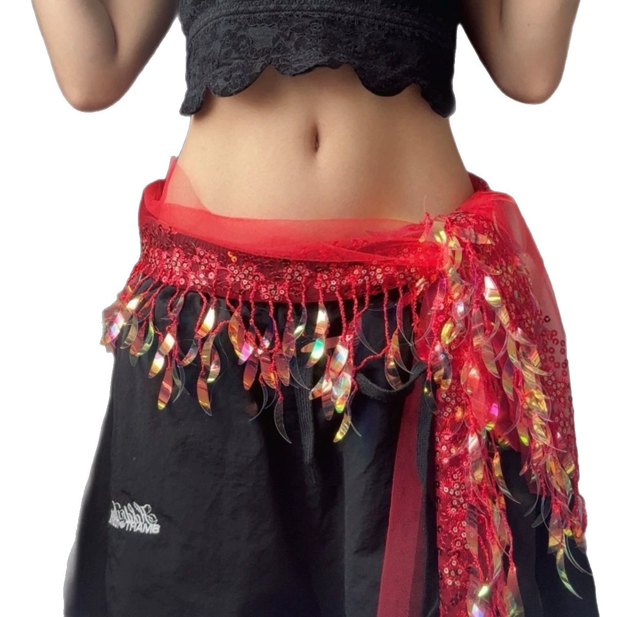 Новая домашняя зажигательная джазоваяDance ass curtain jzza street dance waist scarf sequins hip scarf hip hop hip hop универсальный пояс