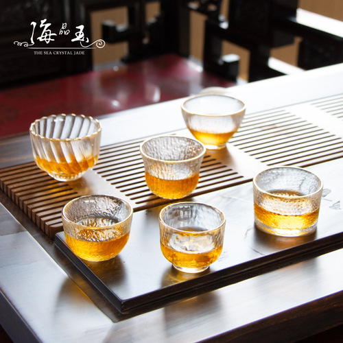 Japanese-style small teacup Kung Fu tea set crystal glass cup first snow hammer cup tea cup smelling cup owner cup single cup