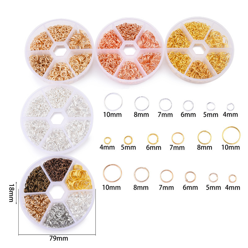 DIY Jewelry Accessories Single Ring Hanging Ring Jump Ring Connecting Ring Jewelry Open Ring Ring Earrings Chain Material Box