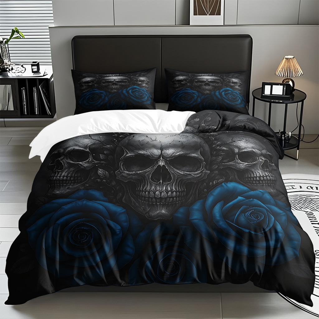 TEMU / JIT transfronterizo hogar cabeza de colcha impresa digital conjunto de edredón abrasivo fuente de ventilación fábrica directa