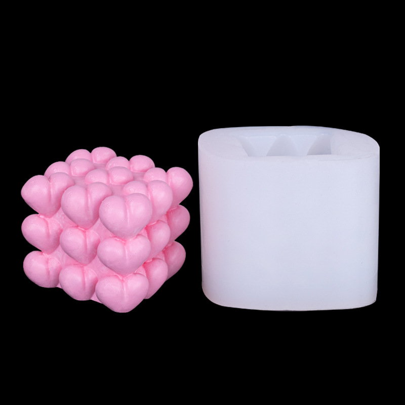 Amor silicona molde DIY vela hecha a mano jabón aromaterapia que hace la herramienta Decoración de mesa Accesorios
