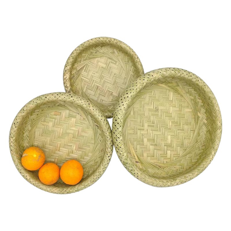 Cesta de bambú hueca de doble capa pan al vapor productos de bambú almacenamiento cesta de bambú cesta de frutas de bambú tejida al por mayor grande