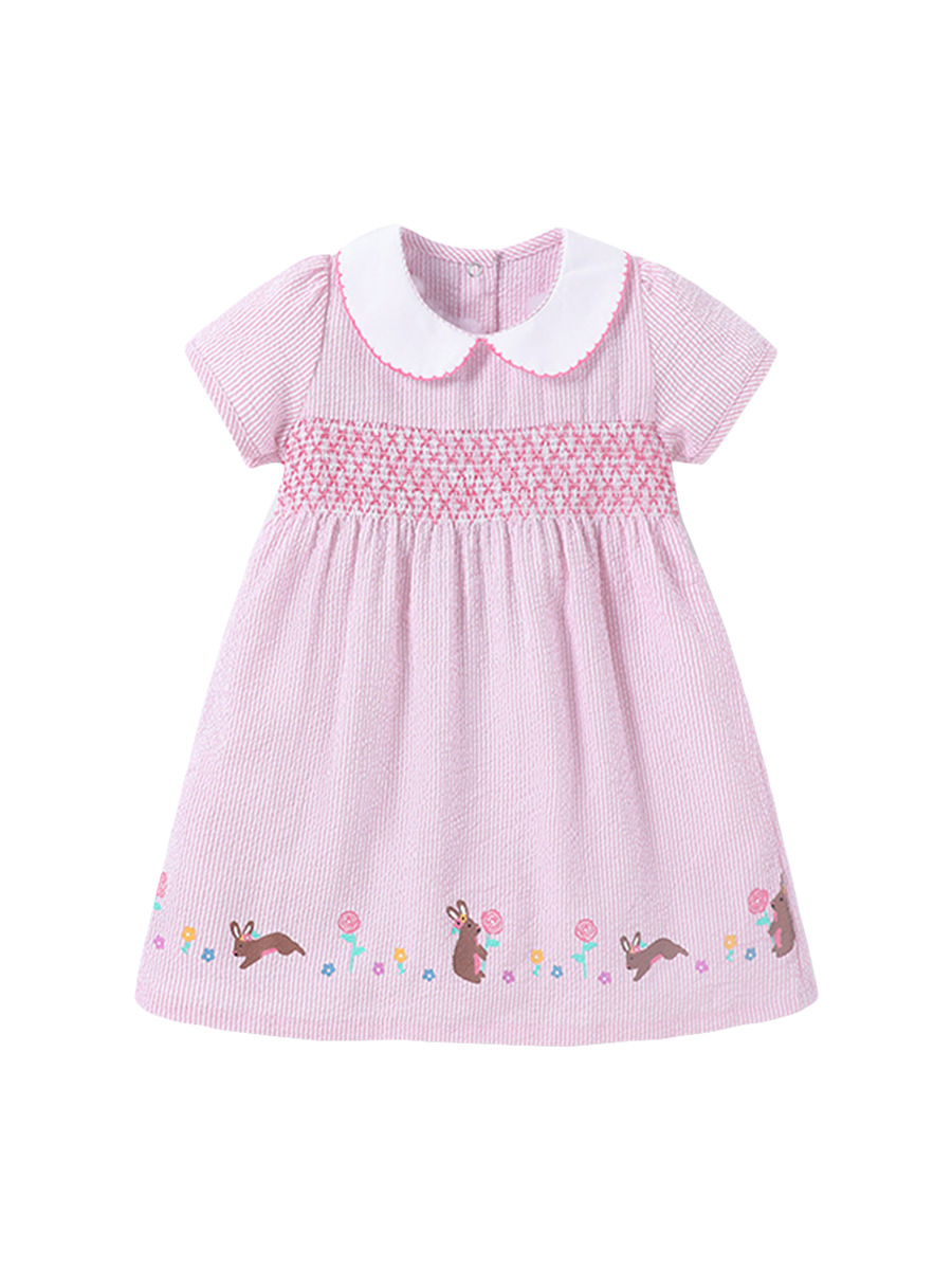 Vestido de las niñas de Little Maven Falda para niños europeos y americanos Falda de verano nueva falda tejida de falda de manga corta Niña