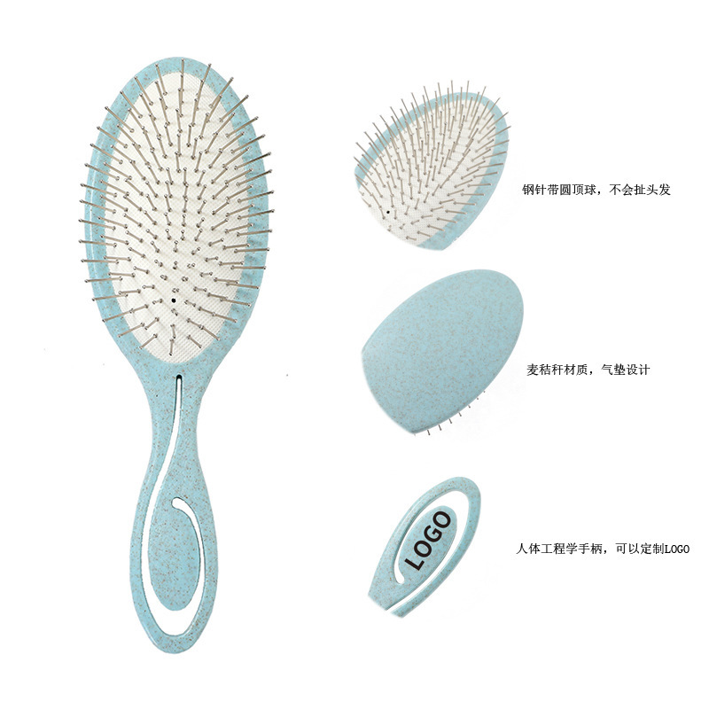 Yunli クロスボーダー小麦わら鋼針コームポータブルふわふわヘアコームソフト家庭用新しいマッサージ鋼針エアクッションコーム|undefined