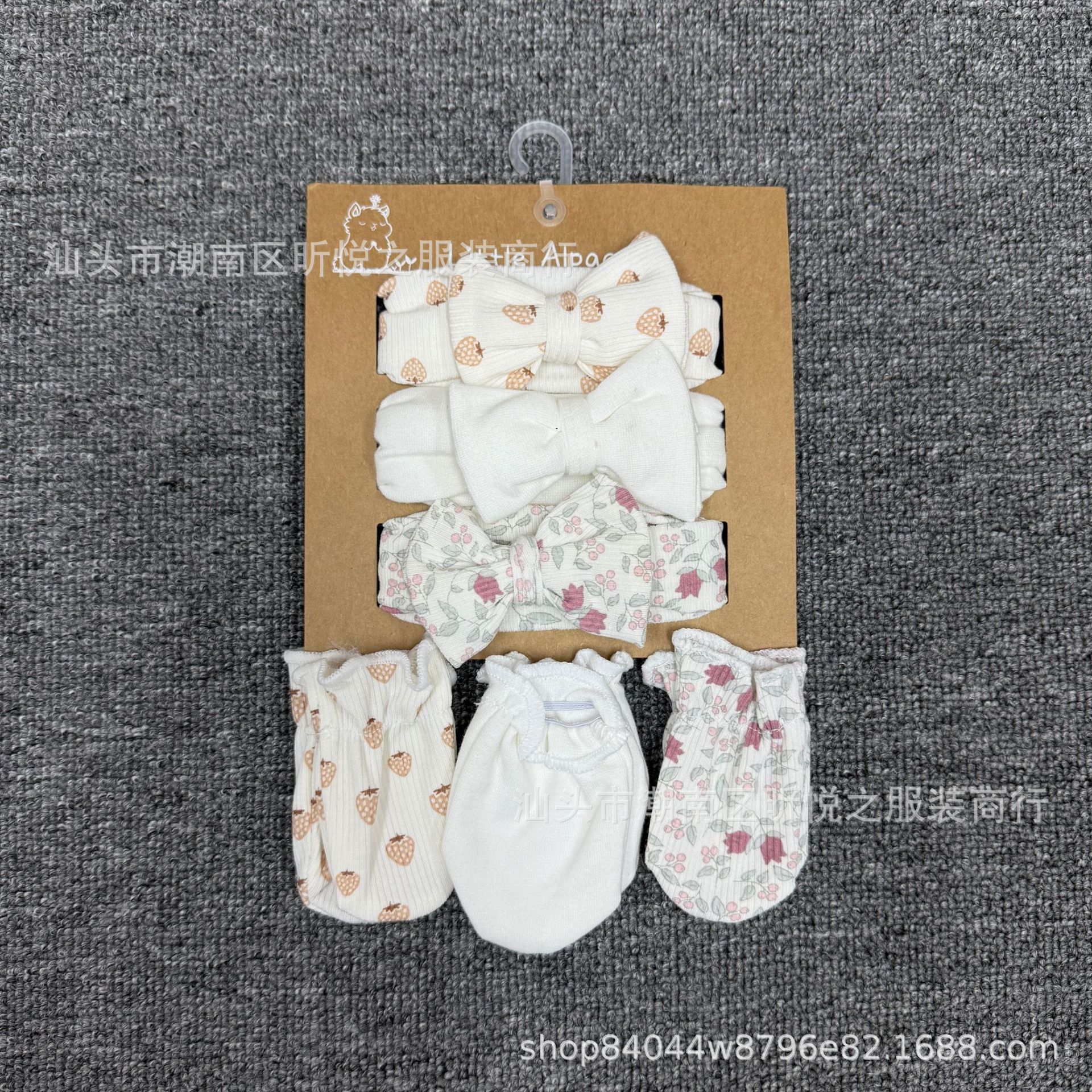 Juego de Diadema y Guantes para Bebé Set de 6 Piezas de Algodón para Recién Nacidos image 4