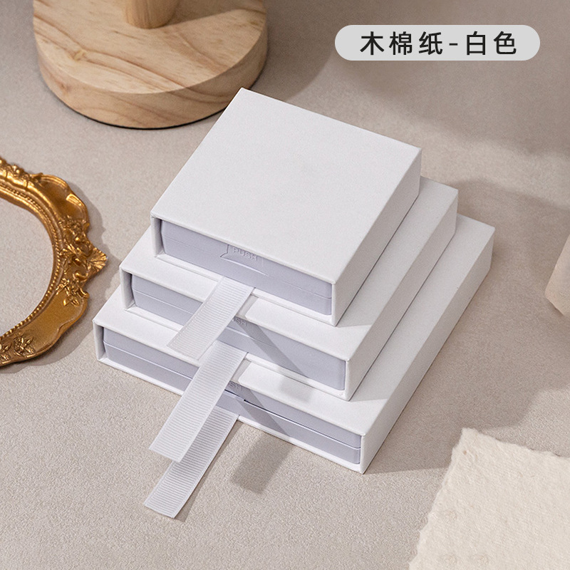 Caja de cajón de papel de Kapok blanco (incluida la Caja de suspensión); 7*7*2cm