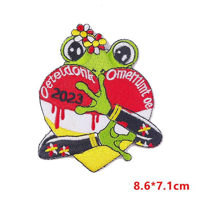 Cute Funny Cartoon Letter Frog Embroidery Thread display picture 3