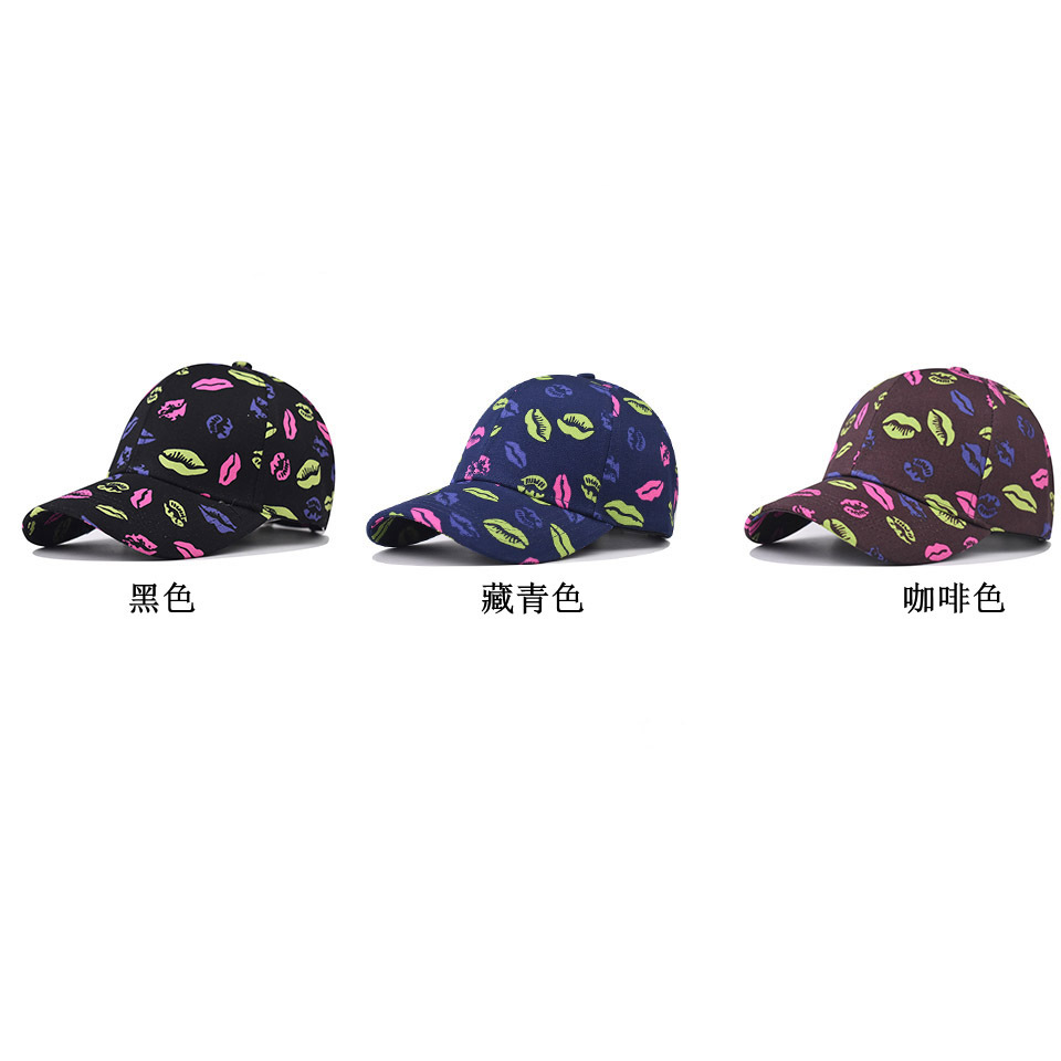 Transfronterizos nuevos labios de moda impresa gorra de béisbol gorra cuadrada gorra cuadrada gorra de moda gorra al por mayor