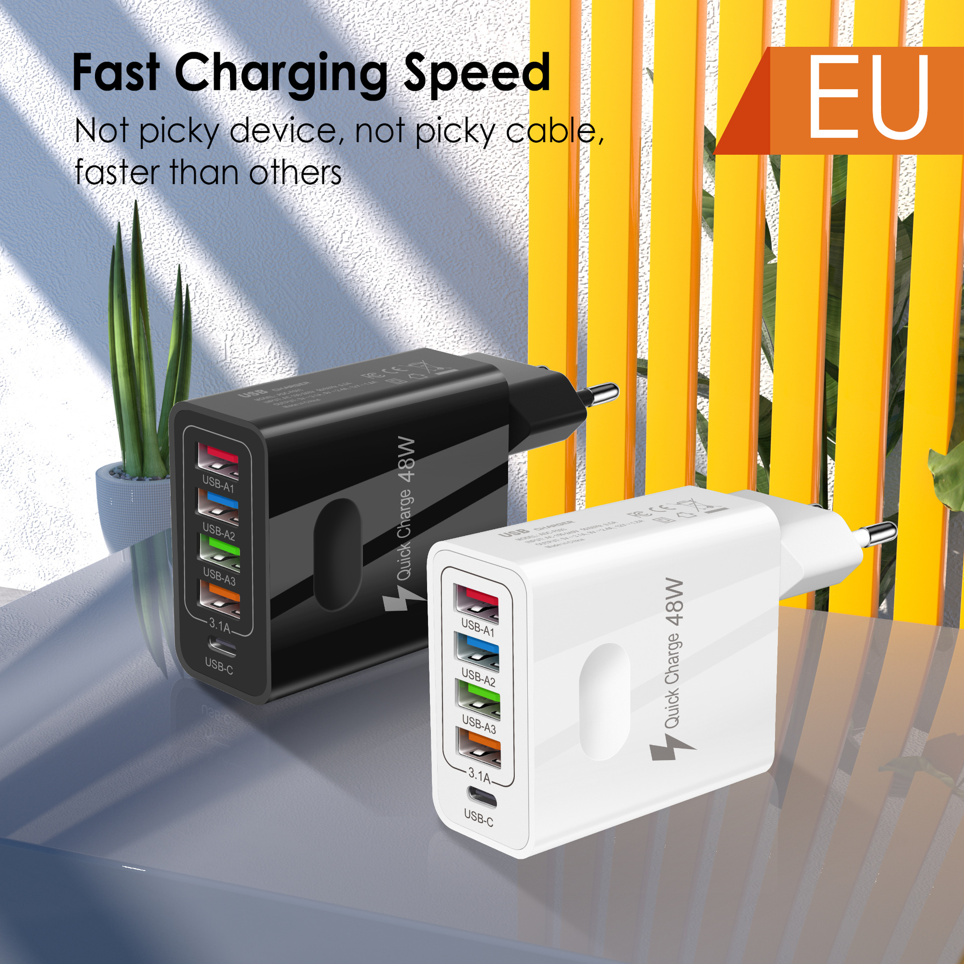 Sınır ötesi yeni ürün çoklu portlu USB şarj cihazı 5V2A Avrupa tipi-C çok fonksiyonlu hızlı şarj cep telefonu PD şarj başlığı