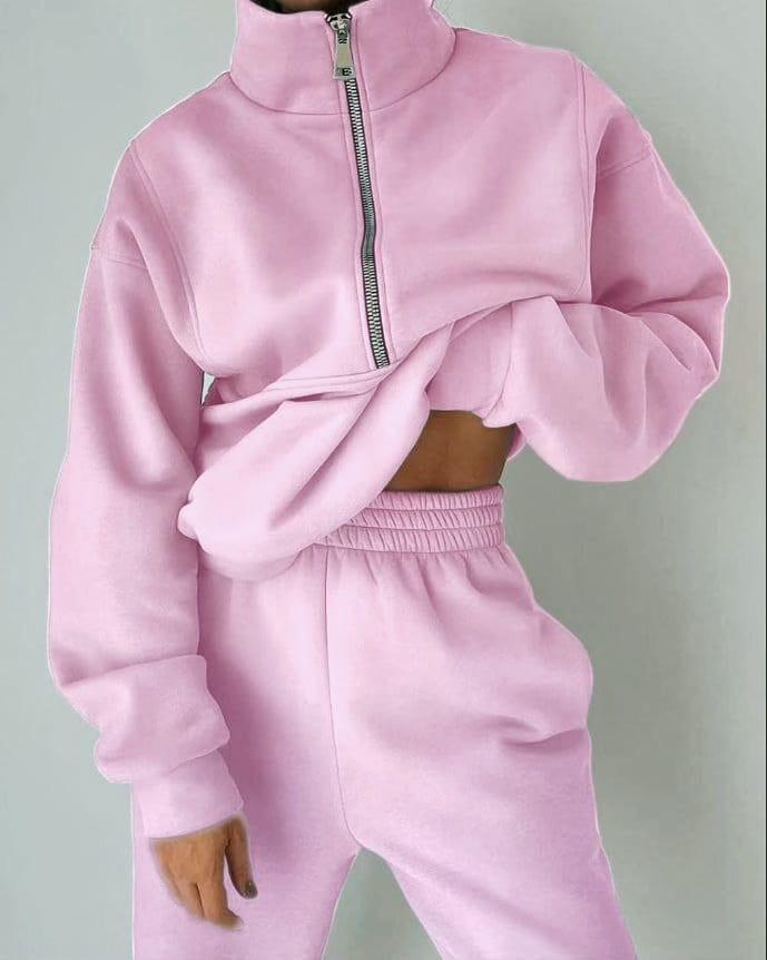 Round Neck Neckline Regular Fit Fit Type Solid Color Pattern Women's Long Sleeve Women's Hoodies Sets Vacation Solid Color