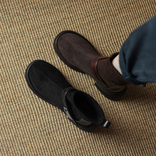 厚底马丁靴女2025秋冬新款绒面百搭粗跟短靴休闲中跟时弹力瘦瘦靴