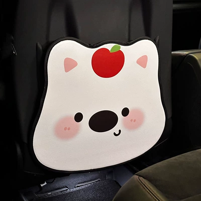 Cute cartoon car seat back protector for the rear seat, a creative and multi-functional anti-kick and anti-dirt mat that is also durable (Chair back anti-kick pad) - apple-west-highland-3d-anti-kick-pad