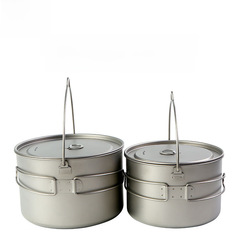 The factory supplies single-layer pure titanium 2.8L hanging pots and 2 hanging pot foldable plus thick two-handled camping pots.