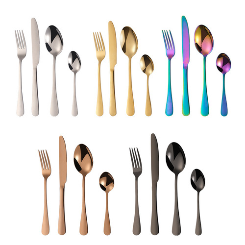 Cross-border Amazon Stainless Steel 24-piece Cutlery Set Hotel Knife, Fork, Spoon Tableware Gift Set