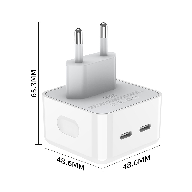 Suitable for Apple iPhone 14 Pro Max mobile phone charger with PD40W European and American standard dual C-port fast_voghion.com