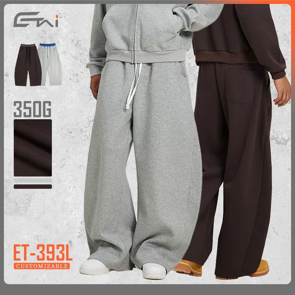 Etai Men's Clothing | Autumn and Winter New Plaid Patchwork Curved Sweatpants for Men, Cross-Border Youth Loose Casual Sports Pants.