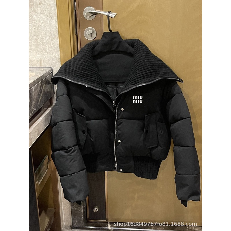 Mm24秋冬の新型の小さい体の偽の2つの大きい襟の厚い保温のパンの綿服のコート|undefined