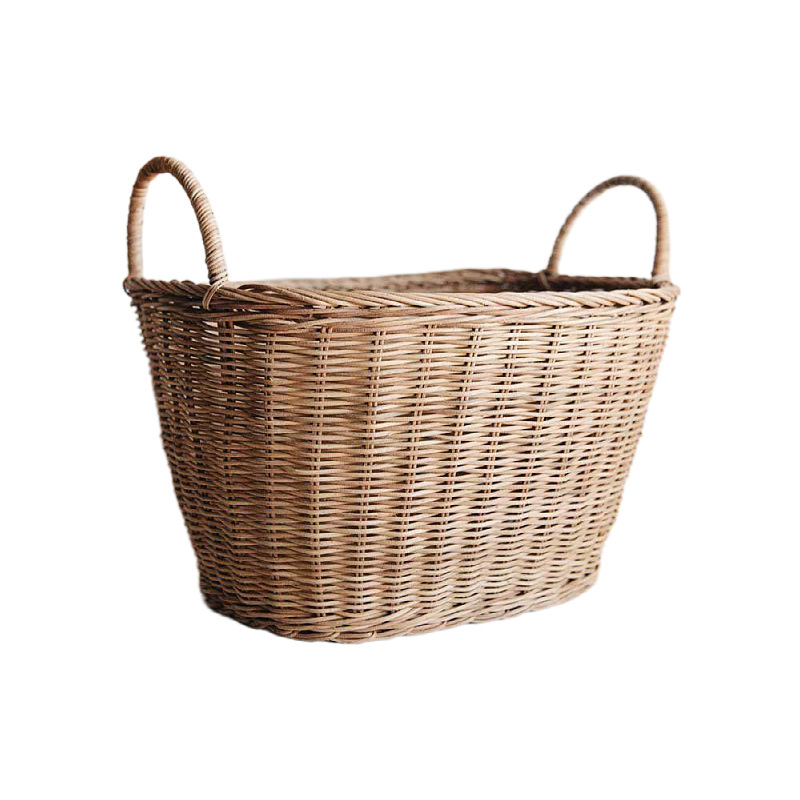 Cesta de ropa sucia de ratán natural tejida cesta de almacenamiento cesta de lavandería doméstica cesta de ropa tejida de ratán cesta de ropa artefacto