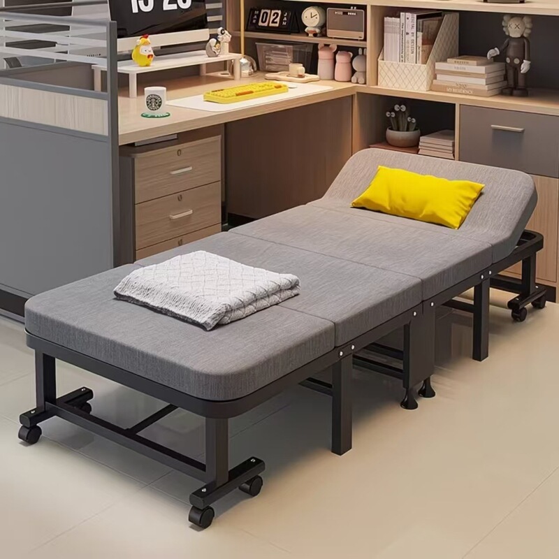 Portable folding bed, home recliner, nap bed, hospital companion bed, single bed for camping, office nap bed