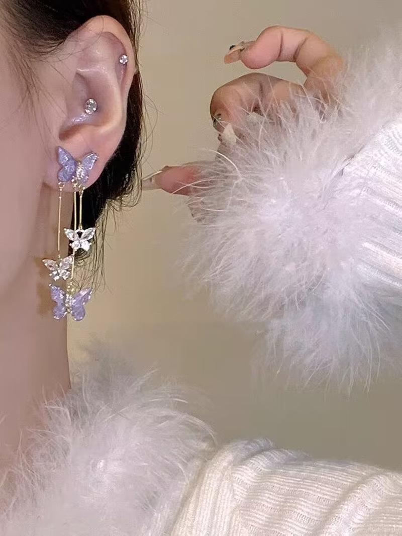 Drop Earrings Classification 1 Pair Fairy Style Butterfly Copper Plating Drop Earrings