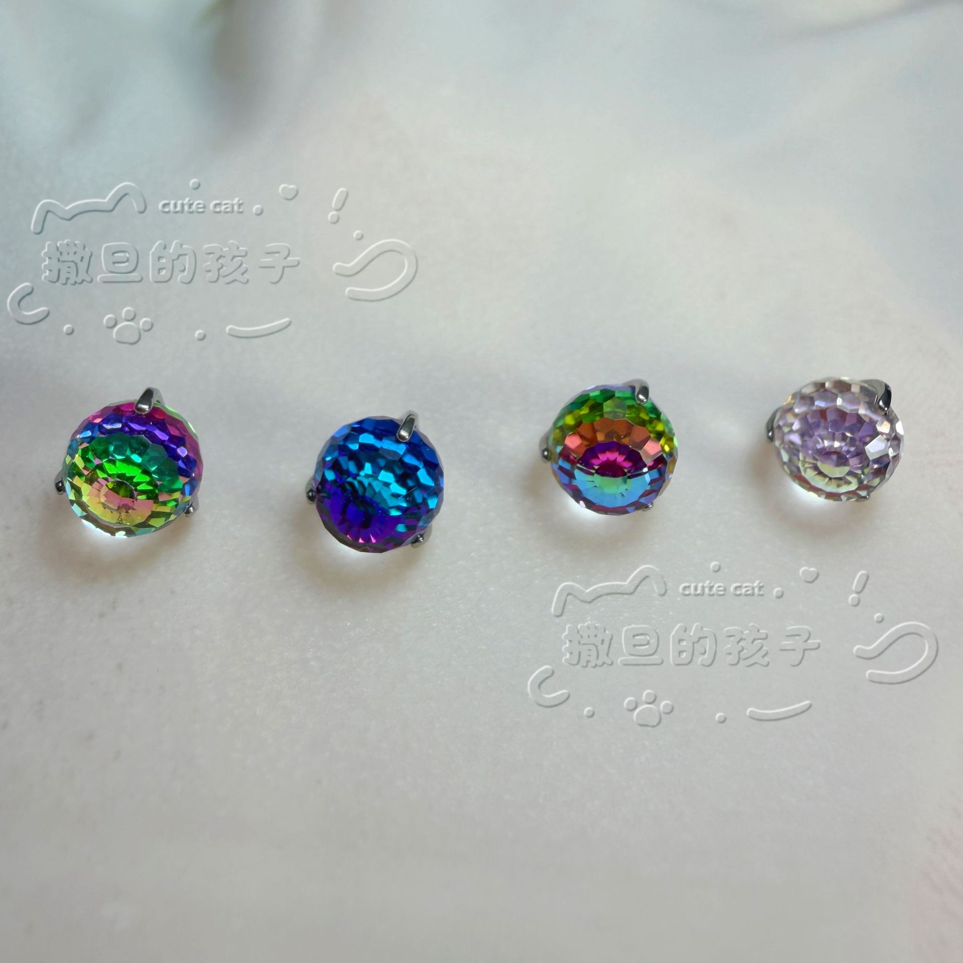 Satan's Child Miss Fu F136 Titanium Tongue Piercing Ball Tongue Ring - Gradient Red, 16mm Bar, Sparkling detail image 8