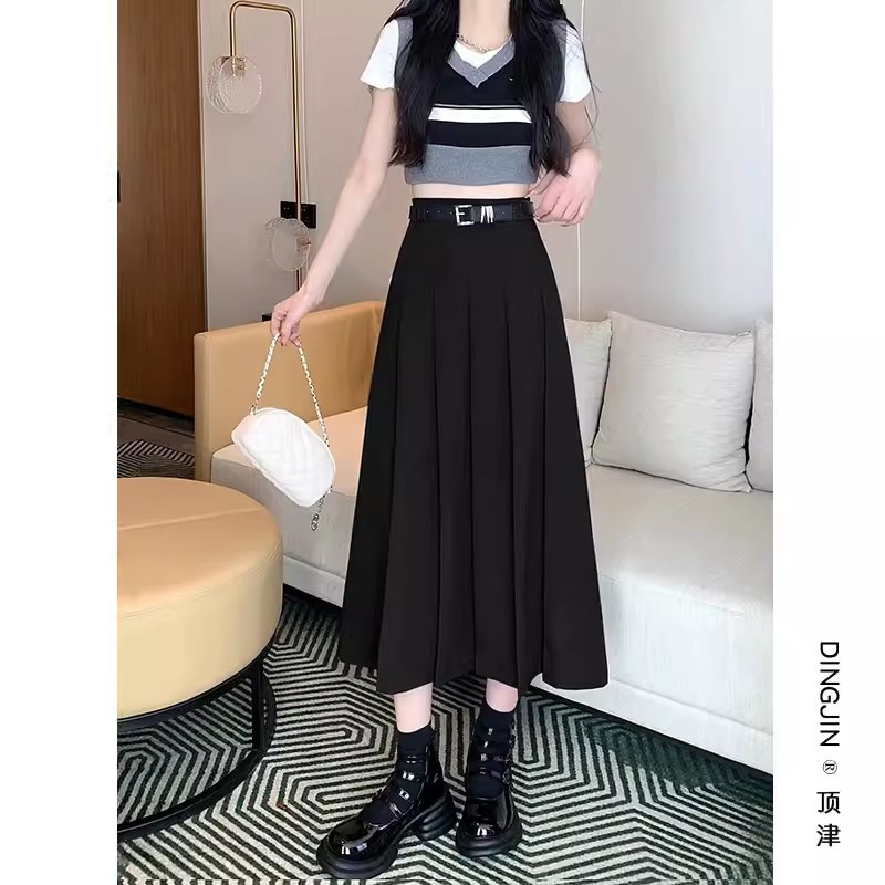 A字半身スカートワンピースレディース秋冬春夏スカート|undefined