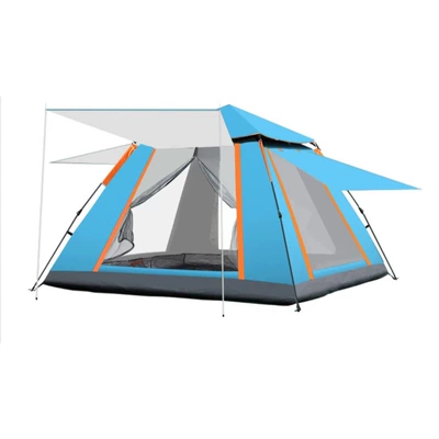 Outdoor camping vinyl folding Çadırlar - silver-glue-sky-blue-3-4-people