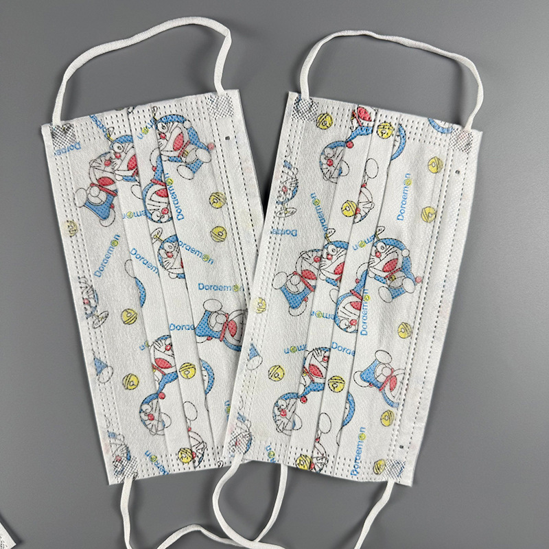 民用一次性口罩 成人 三层无纺布印花mask A梦 袋装 工厂现货直销