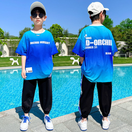 Children's Set 2024 New Quick-Dry Sporty Summer Outfit for Boys Thin Tank Top and Shorts Trendy Basketball Uniform for Summer
