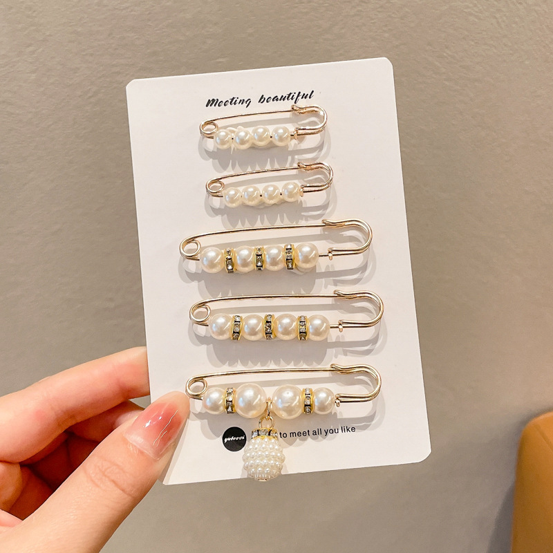 Falda con hebilla de cintura de perlas, circunferencia de cintura grande, cambio de artefacto, hebilla anti-luz, ropa, broche de diseño fijo