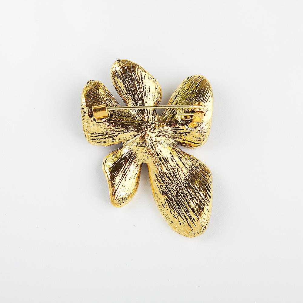 Spilla elegante vintage a forma di fiore con strass donna_voghion.com