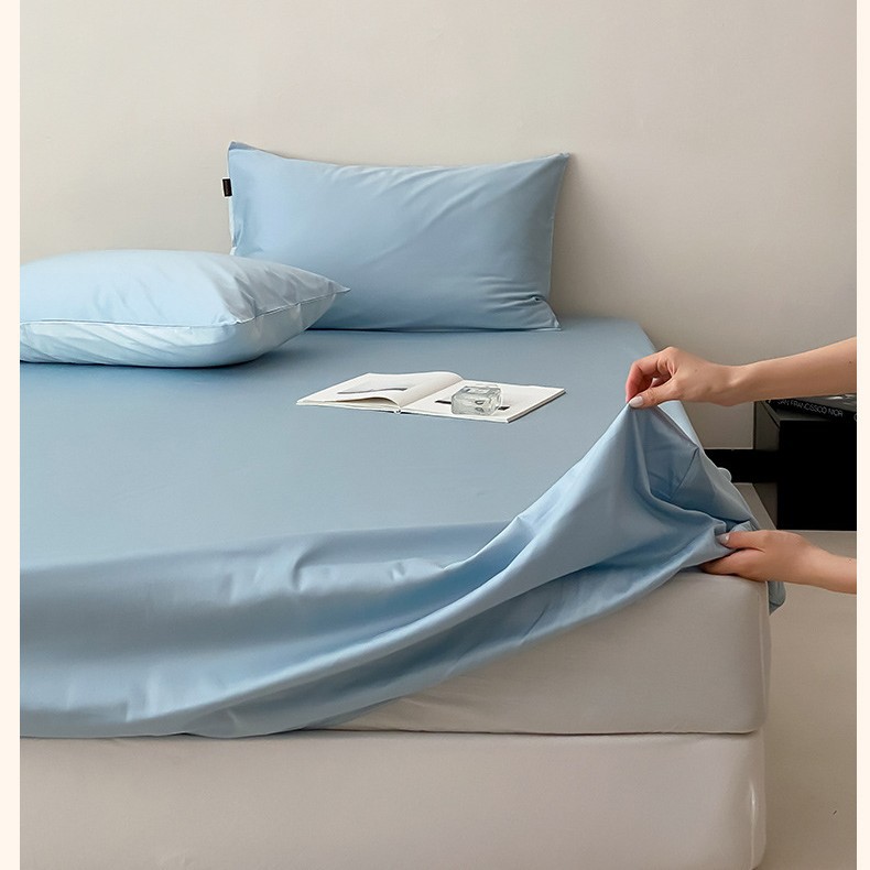 Sábana Ajustable de una Sola Pieza de Algodón de Fibra Larga 100S, Protector de Colchón de Color Sólido de Algodón Puro, Cubrecolchón Ajustable Suave de Cobertura Total.