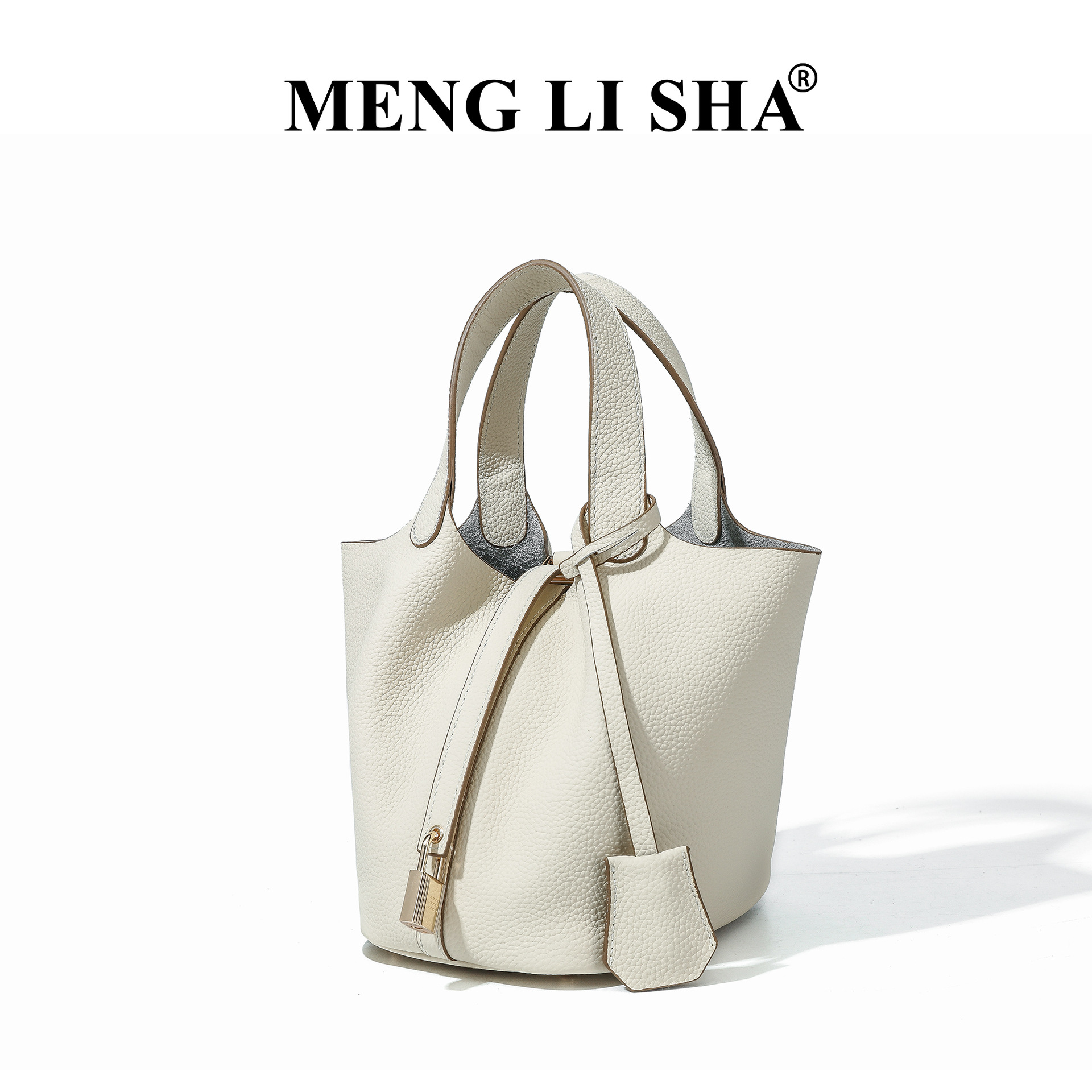 Women's 2026 New Luxury Designer Handheld Bucket Bag Genuine Leather Market Bag Mommy Bag Bridal Wedding Bag - Thumbnail 4