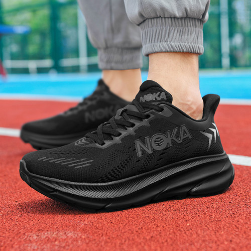 New trendy thick-soled men's sports shoes, high-elastic running shoes, men's shoes, breathable fly-knit shoes, travel shoes, Sneakers